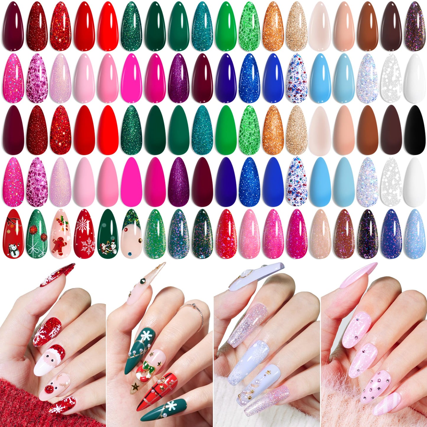 beetles Gel Polish 44pcs Fall Gel Nail Polish Set 36 Colors Brown Burgundy Red Blue Purple Orange Green Black Nude White with Base Top Coat UV LED Needed Salon DIY at Home Gift for Women Colorful Muse