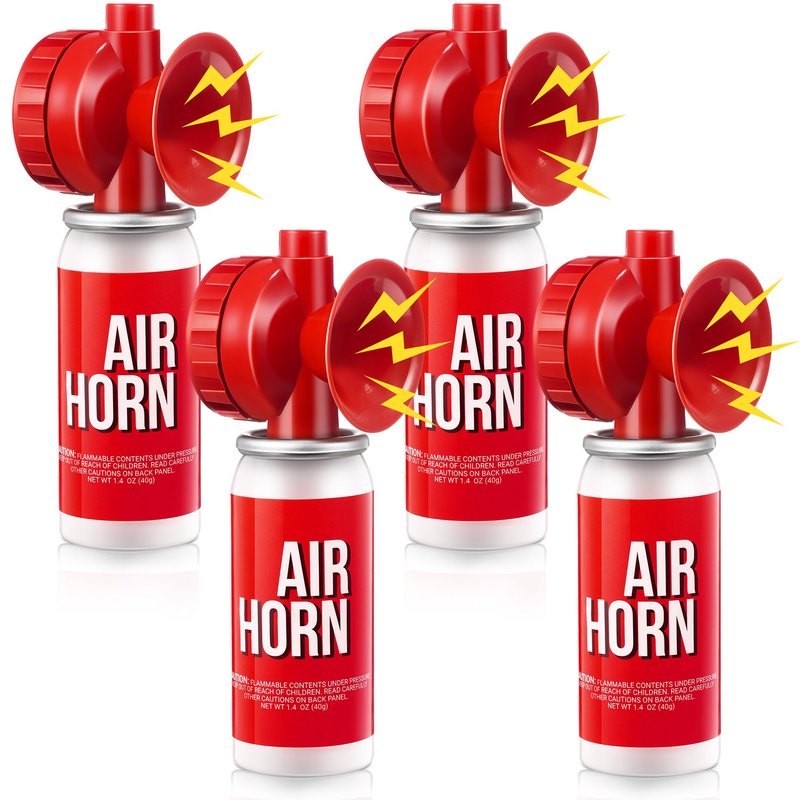 Saillong 4 Pack 1.4oz Boat Air Horn for Safety, Loud Marine Air Horns Can, Mini Small Blow Fog Bear Horn, Emergency Use for Sporting Events, Boat, Animal Alarm