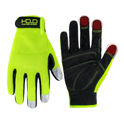 HANDLANDY Work Gloves for Men & Women, Utility Mechanic Working Gloves Touch Screen, Flexible Breathable Gardening Gloves for Yard Maintenance (X-Large, 1 Pair)