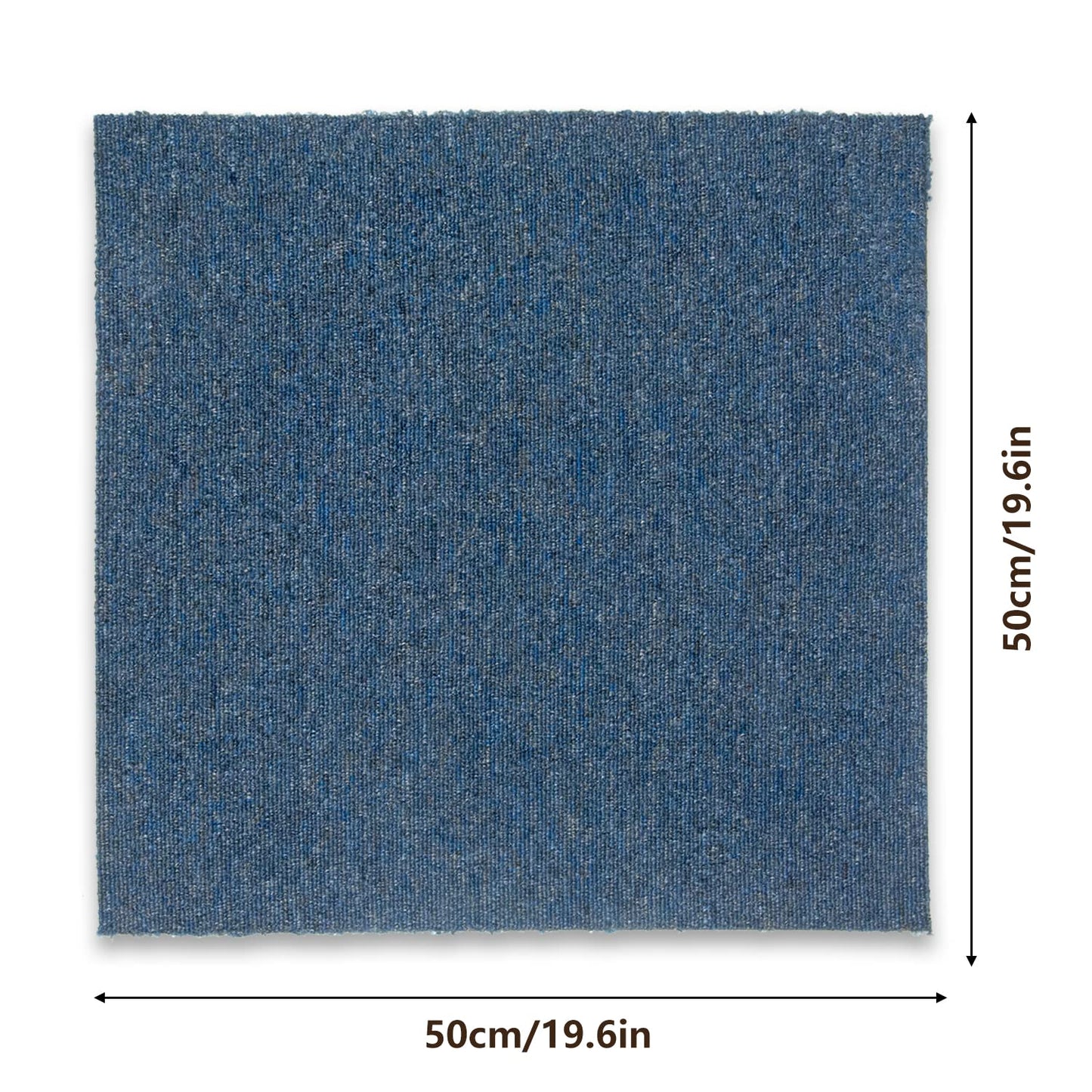 uyoyous 20 Pack Commercial Carpet Tiles, 20'' x 20'' Reusable Carpet Squares with Stickers, 53.8 Sq Ft PVC Backed Carpet Floor Tiles for Home Office, Blue
