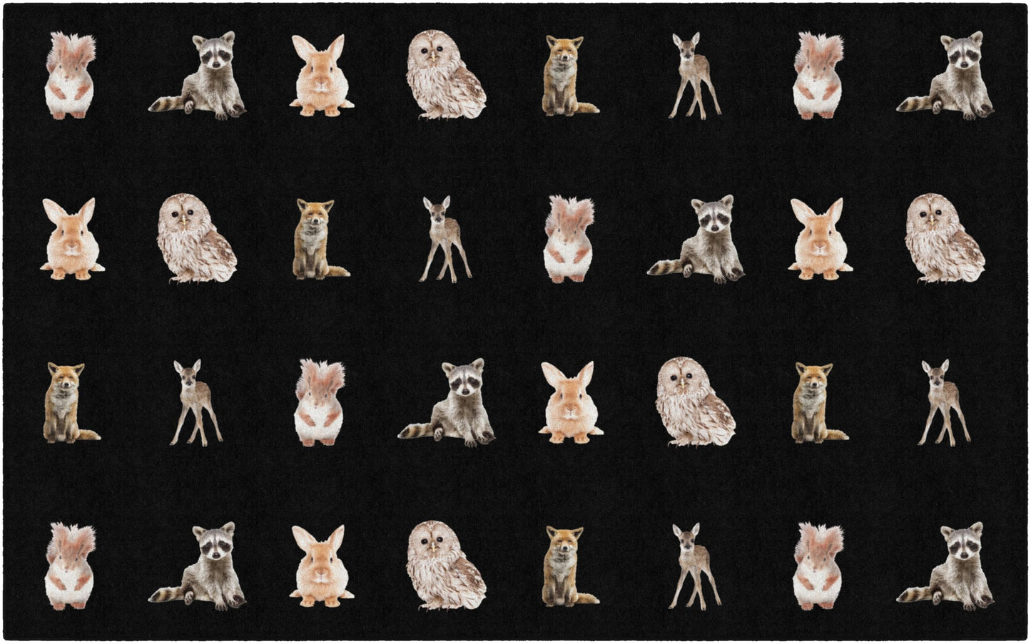 Flagship Carpets Woodland Animals Criss Cross Applesauce Children's Classroom Décor Area Rug for Schools, Durable and Fun for Learning Centers, Daycares and Preschools, 7'6" X 12'