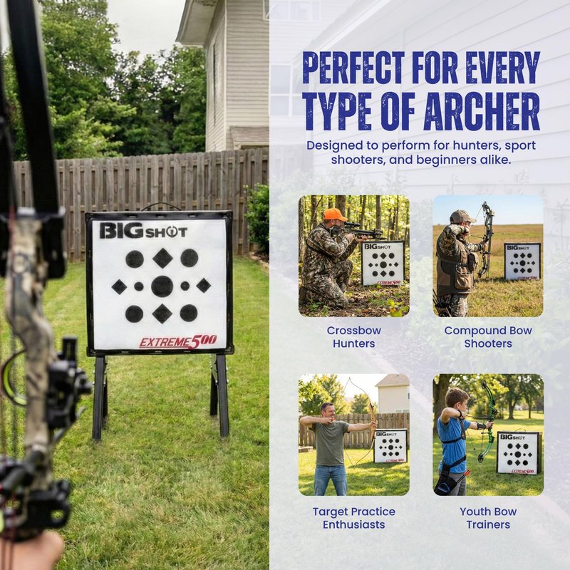 BIGSHOT Iron Man Xtreme 500 FPS Archery Target – 24" High-Compression Field Point Block for Crossbow, Compound & Airbow Practice Outdoors – Easy Arrow Removal, All-Weather Frame, High-Density Target