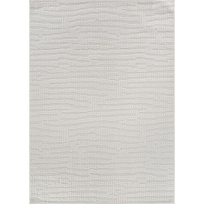 Luul Home Modern Micro Loop Indoor Area Rugs for Living Room Bedroom Kitchen Geometric Pebble White 8x10 Luxury Durable Low and High Pile Non-Shedding Stain Resistant Soft Area Carpet 8 x 10