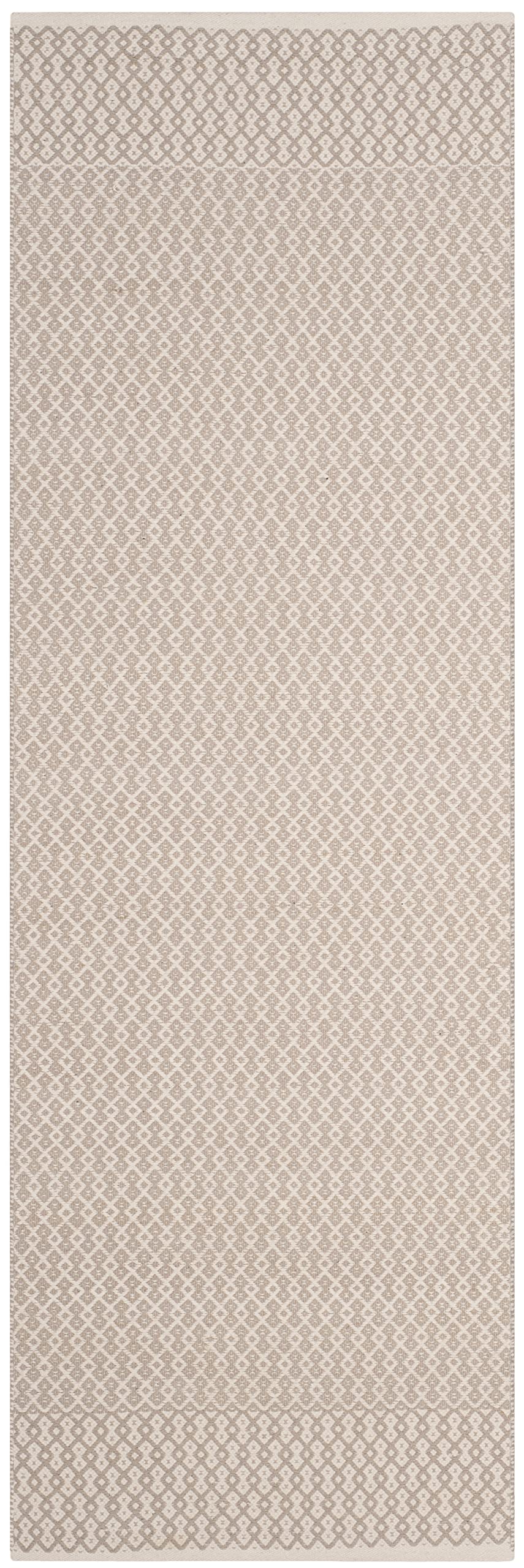 SAFAVIEH Montauk Collection Runner Rug - 2'3" x 12', Ivory & Grey, Handmade Flat Weave Boho Farmhouse Cotton, Ideal for High Traffic Areas in Living Room, Bedroom (MTK339A)