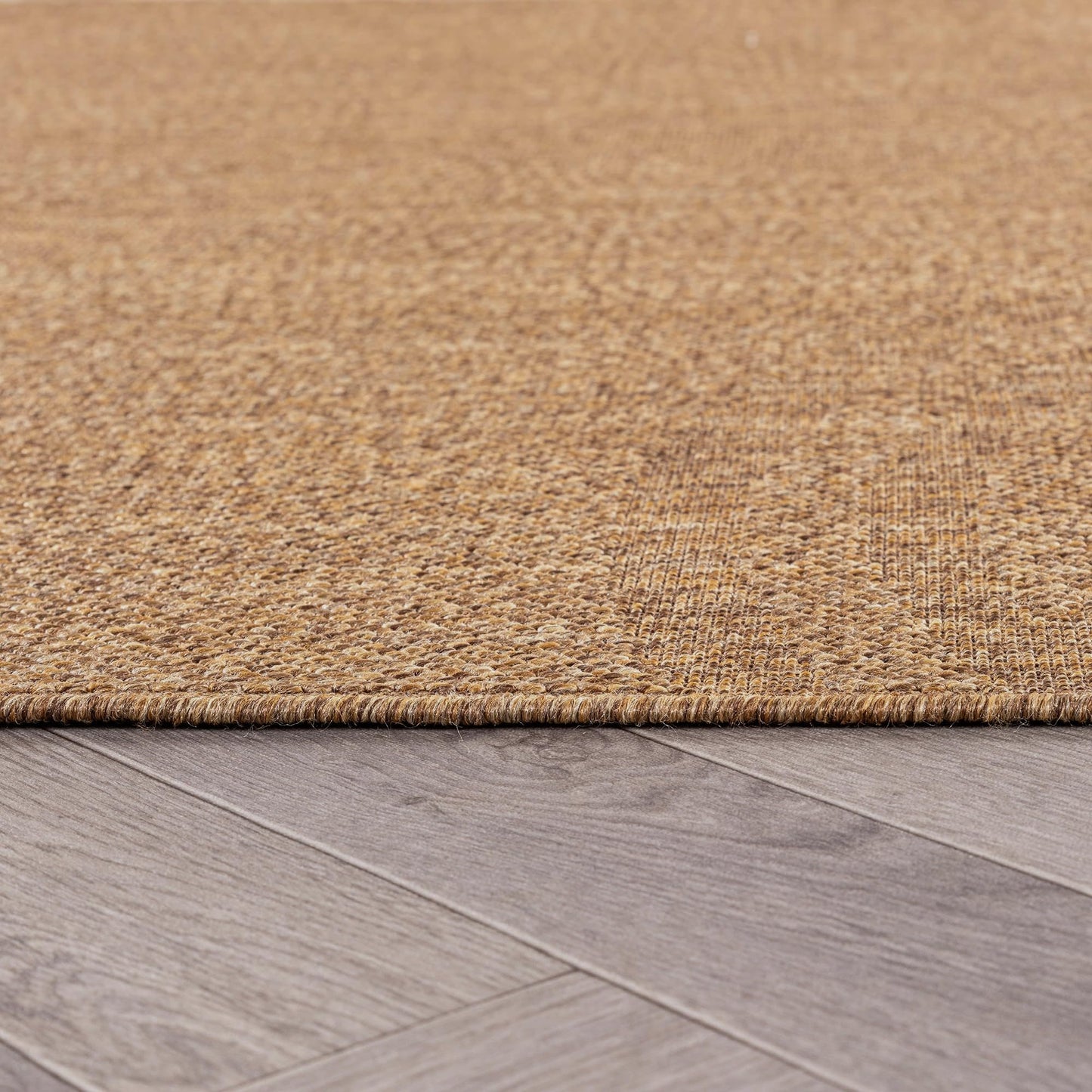 Rugshop Abstract Indoor Outdoor Flat Woven Area Rug,Natural Jute-Style,Easy-Care Patio Rug for Backyard Porch Deck Balcony, 6'6" x 9' Natural/Jute