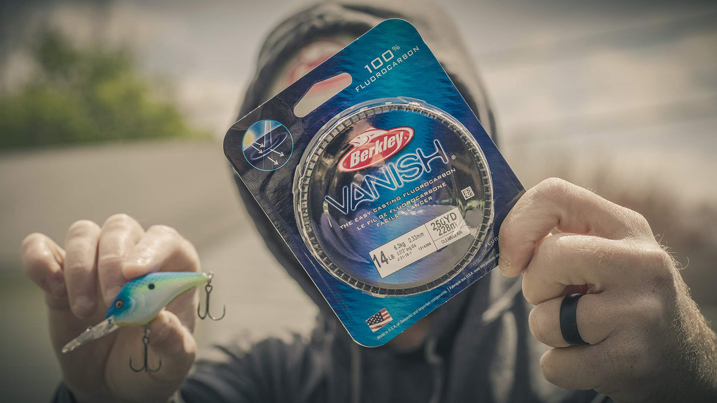 Berkley Vanish®, Clear, 6lb | 2.7kg, 110yd | 100m Fluorocarbon Fishing Line, Suitable for Saltwater and Freshwater Environments