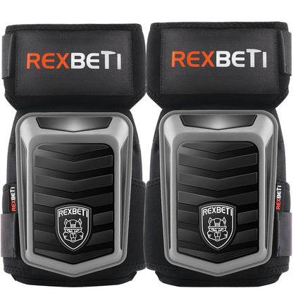 REXBETI New Upgraded Knee Pads for Work, Construction Knee Pads for Men, Heavy Duty Comfortable Anti-Slip Foam Gel Knee Pads for Gardening Flooring and Cleaning, Extra 4 Extension Straps, Gray