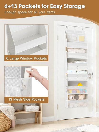 Criusia 2 Pack Over the Door Organizer, Heavy-Duty 6-Shelf Hanging Storage
