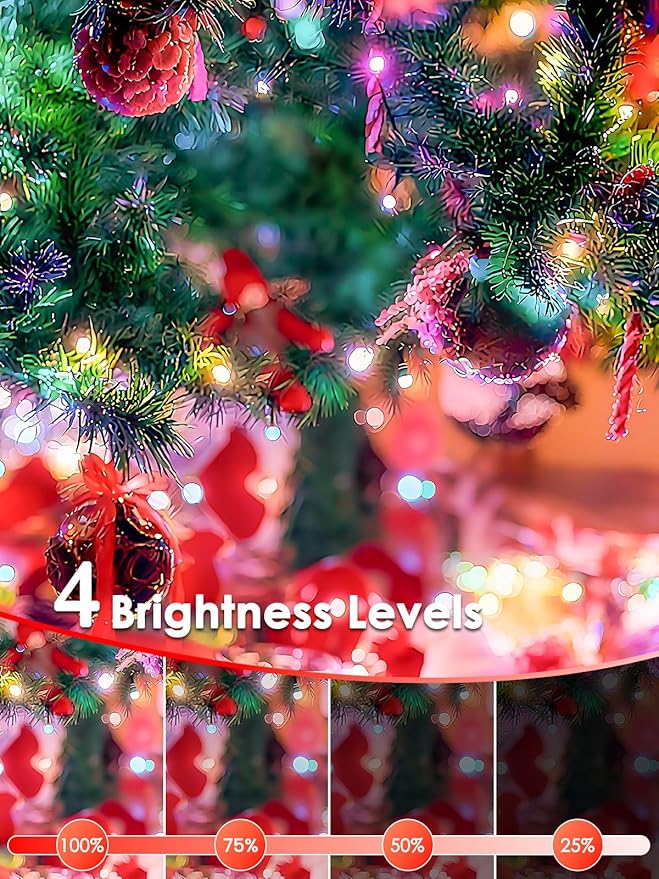 Voice Control Connectable 2PK 164FT 400LED Christmas String Lights Indoor Outdoor with Remote | Smart Twinkle Fairy String Lights 12 Modes & Timer for Xmas Tree Decor (Multicolor)