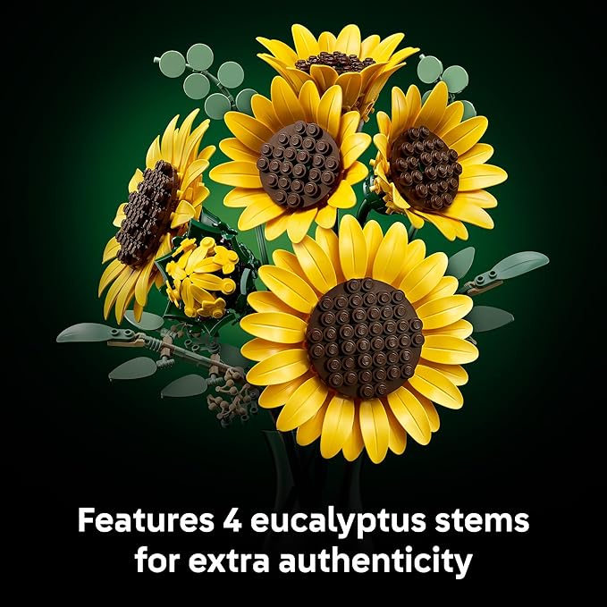 LEGO Botanicals Sunflower Bouquet Building Set for Adults Ages 18+ - Artificial Flowers for Home Office Bedroom or Desk Decor - Gifts for Women &amp Men - 11502
