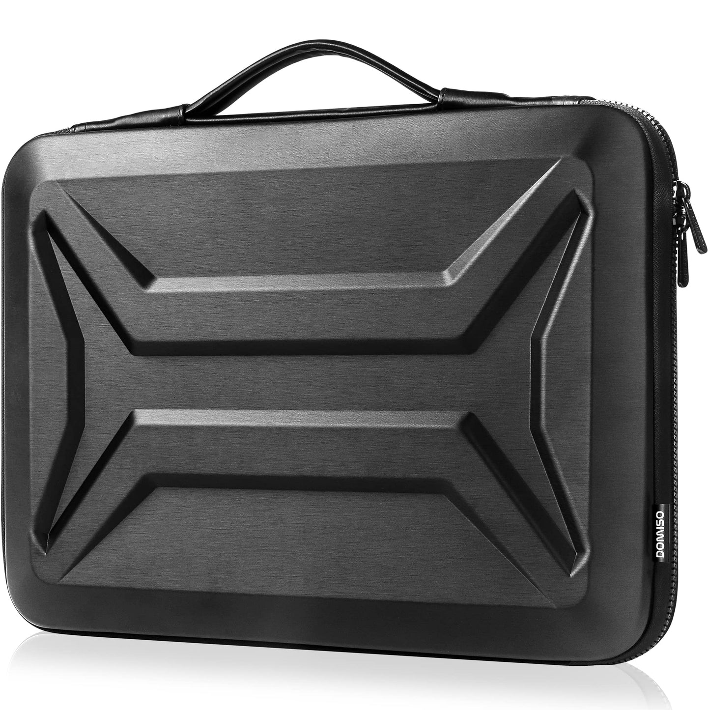 DOMISO 15.6-16 Inch Laptop Hard Case, Waterproof Shockproof Hard Shell Laptop Sleeve Protective Carrying Case with Retractable Handle for Macbook Pro/Lenovo IdeaPad Legion/HP ENVY/Dell XPS,Black