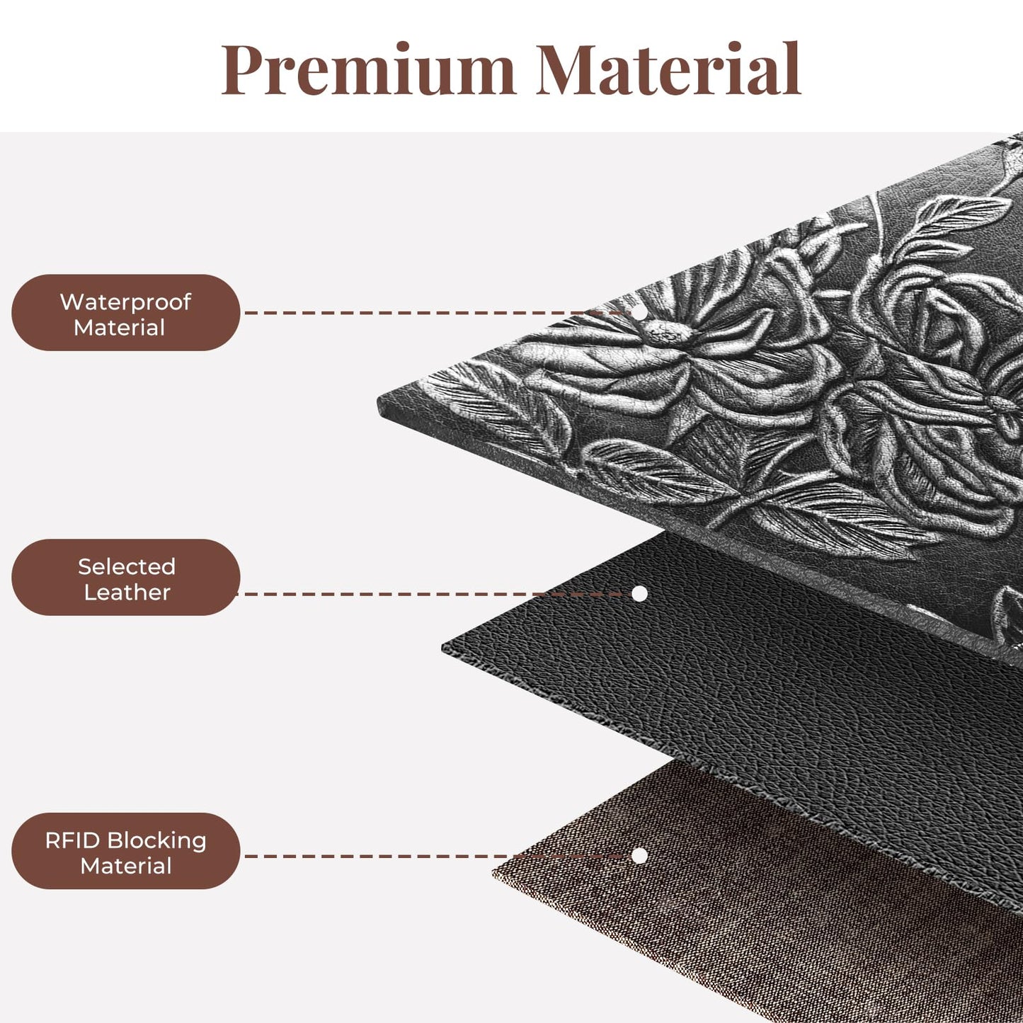 FORUWISH Wallet Women RFID Credit Card Holder Embossed Vegan Leather Large Capacity Black Wristlet Wallets for Women