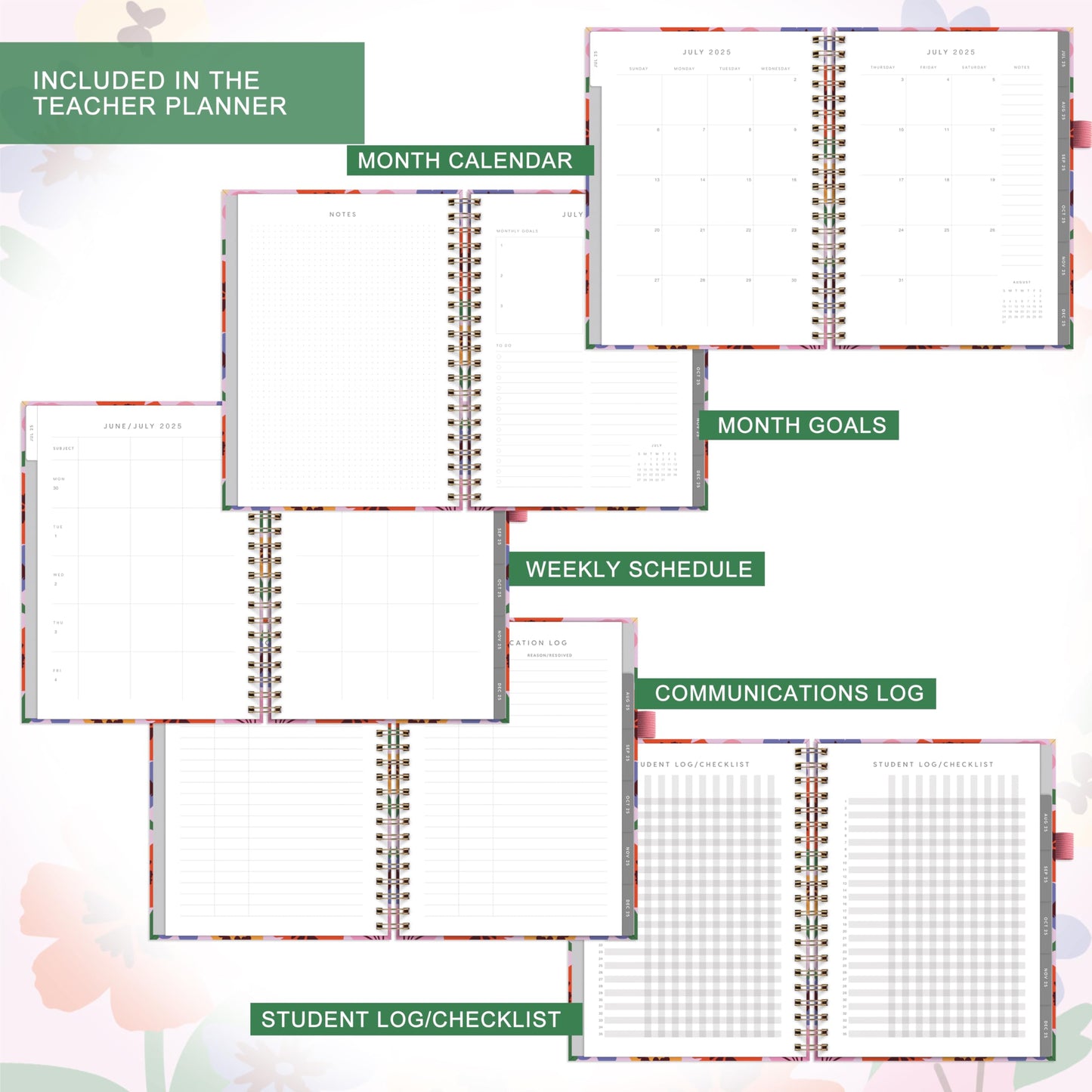And Per Se Teacher Planner 2025-2026 Academic Year -Teacher Lesson Planner from July 2025 to June 2026, 8.5" x 11", Weekly & Monthly Planning for Teachers with Monthly Tabs, Stickers (Color Block)