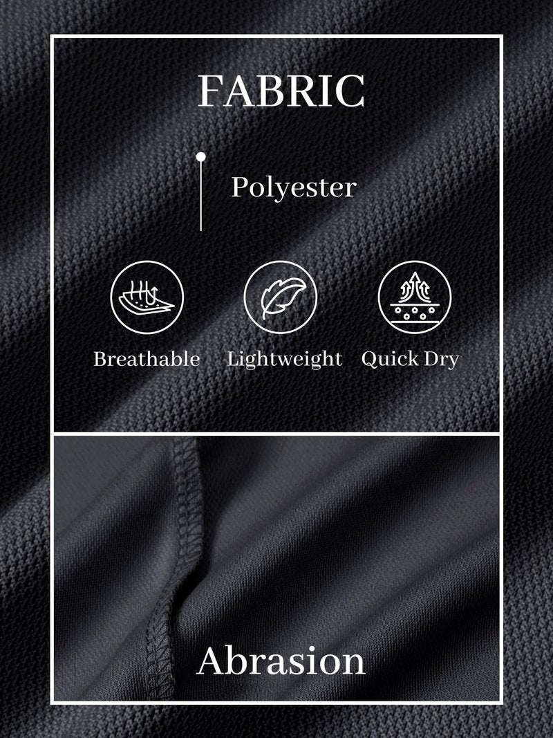 TACVASEN Mens Golf Shirt Dry Fit Mens Polo Shirts Short Sleeve Performance Golf Polos for Men with Collar Work Shirts Black, L