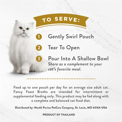 Purina Fancy Feast Lickable Wet Cat Food Broth Topper Complement, Classic With Wild Salmon and Vegetables - (Pack of 16) 1.4 oz. Pouches