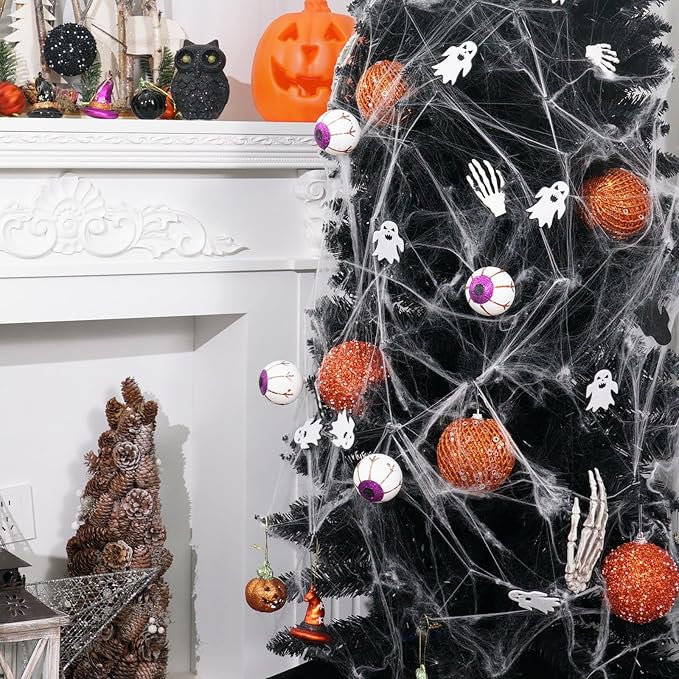 6pcs 3.94" Christmas Ball Ornaments Glitter Shatterproof Christmas Tree Ornaments Sequin Xmas Hanging Balls Decorations for Wedding Party Holiday(Orange)