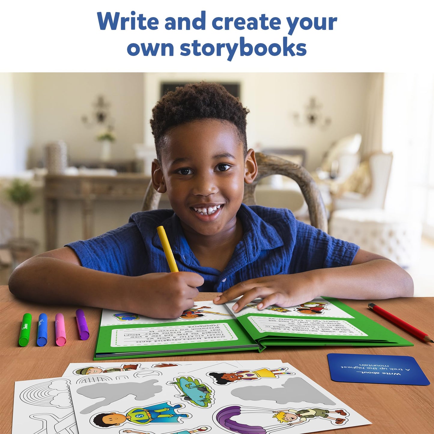 Skillmatics Storybook Art Kit - Create Adventure Stories, DIY Craft & Writing Kit with 300+ Stickers, Scrapbooking & Journal Activity, Gifts for Kids Ages 5, 6, 7, 8, 9, 10
