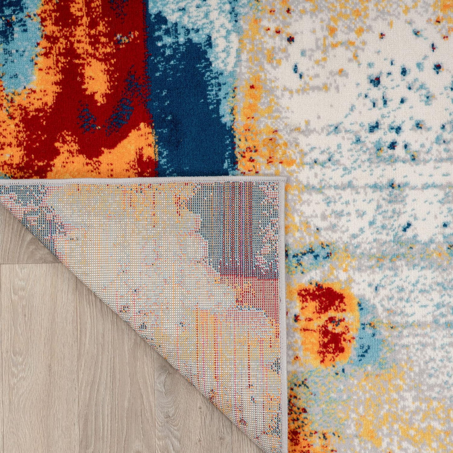 Rugshop Sky Collection Abstract Area Rug, Carpet with Jute Backing for Office or Small Living Space, 3'3" x 5'