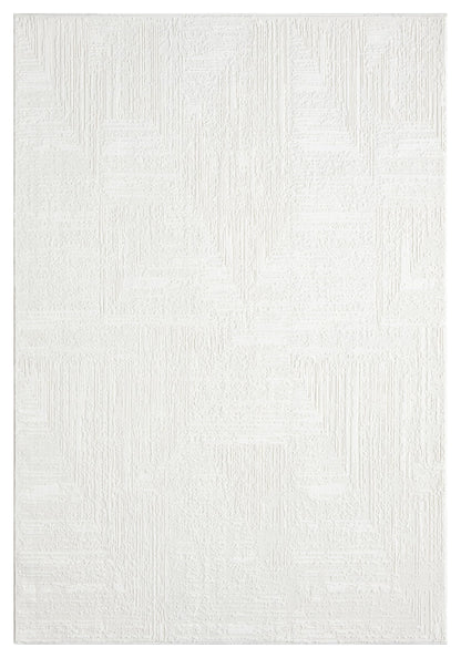 RUGGERRUGS Amy Modern Abstract Area Rug for Living Room, 5x7 Contemporary Textured Geometric Cream Neutral Rug, Stain Resistant Non-Shedding Carpet for Bedroom, Dining Room or Kitchen (5' x 7', Cream)