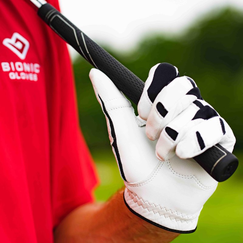 Bionic Men's StableGrip with NaturalFit 2.0 Golf Glove with Dual Expansion Thumb for Best Fit - Premium Cabretta Leather… (White, Small, Right)