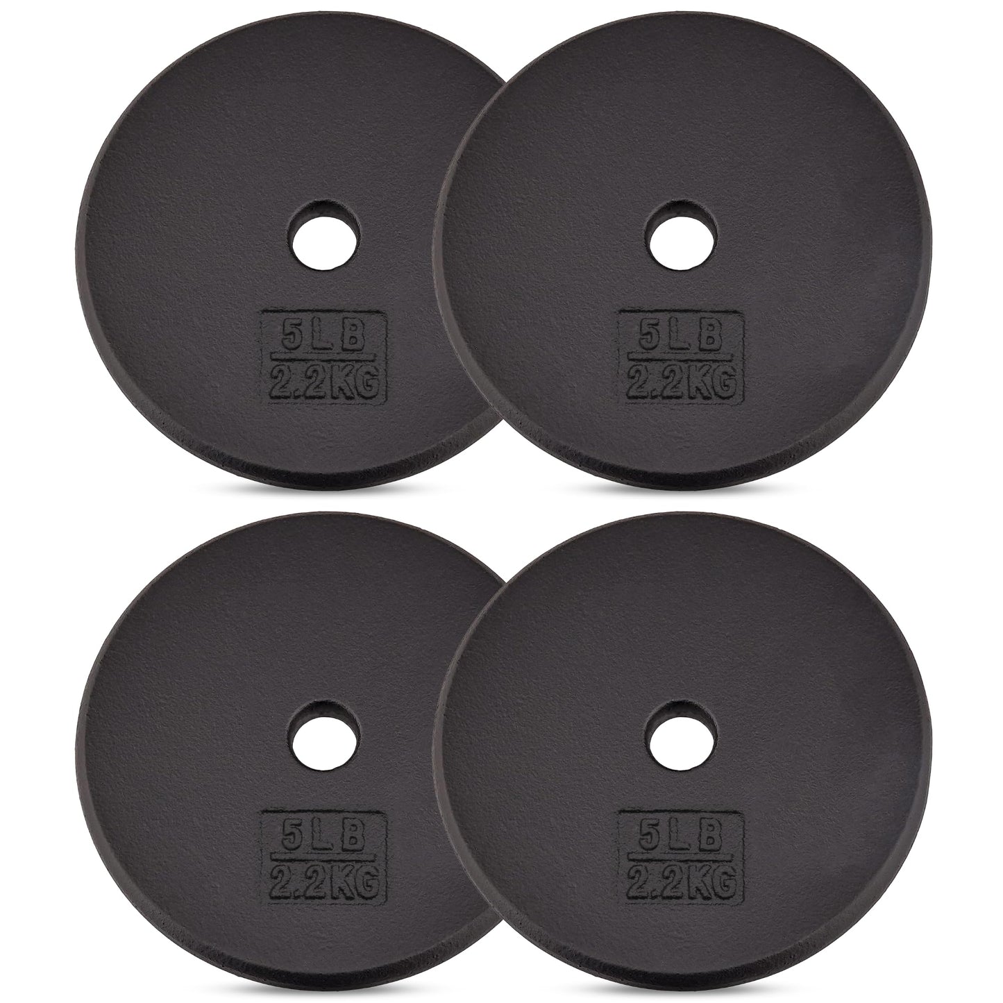 Yes4All Standard 1" Cast Iron Weight Plate - Ideal for Strength Training - Multiple Weight: 5LB to 25LB (Single & Set of 4)