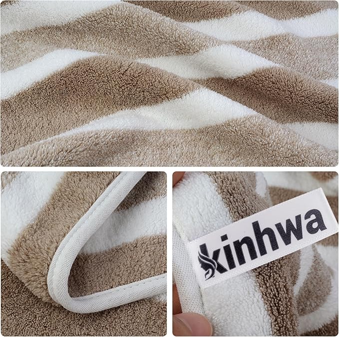 KinHwa Microfiber Hand Towels for Bathroom Soft and Absorbent Face Towels Brown