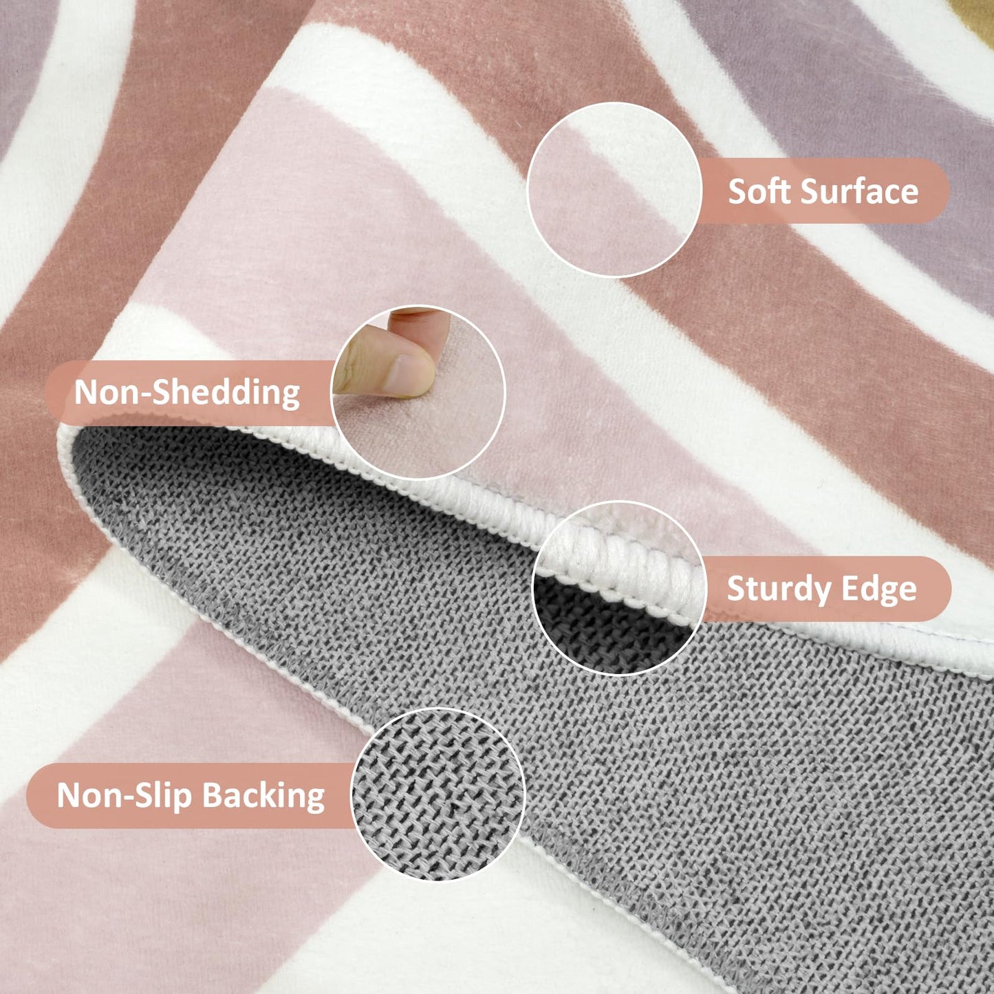 STARUIA Washable Rainbow Rug for Girls Bedroom, 3x5 Boho Classroom Rug Small Polka Dot Area Rugs for Kids Room, Soft Kids Carpet Non-Slip Nursery Rugs for Playroom Tent Baby Dorm