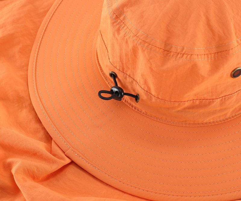 Home Prefer Mens Sun Hat with Neck Flap Quick Dry UV Protection Caps Fishing Hat (Orange)