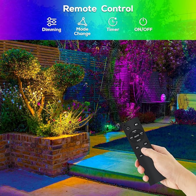ZYAN 4 Pack 24W Smart Landscape Lights, Color Changing, Compatible with Alexa