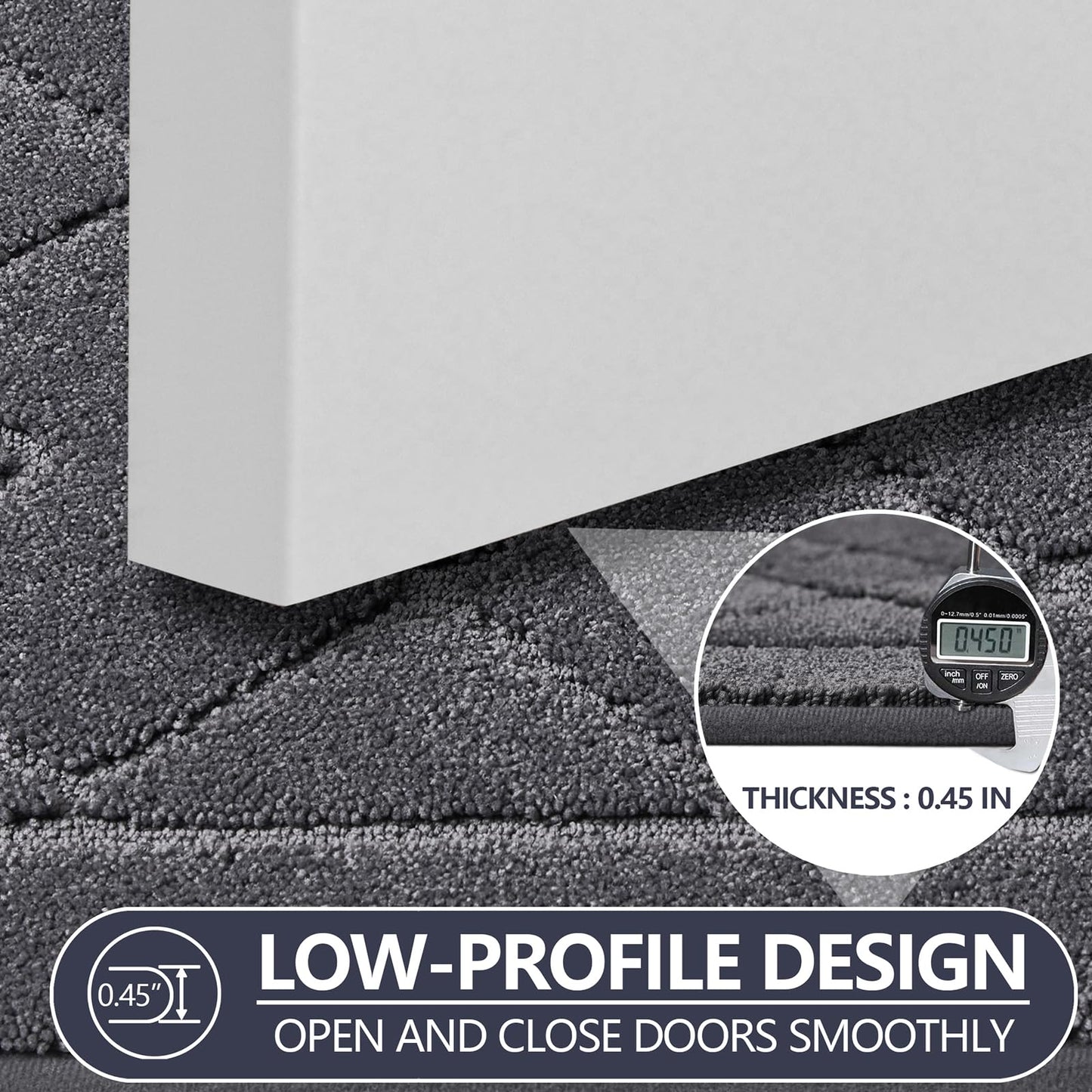 REFETONE Dirt Trapper Door Mat 20" x 32", Washable Indoor Doormat Rubber Backing Non Slip, Resist Dirt and Absorbent Entrance Mat, Low Profile Inside Floor Mats for Front Back Door and Entryway, Grey