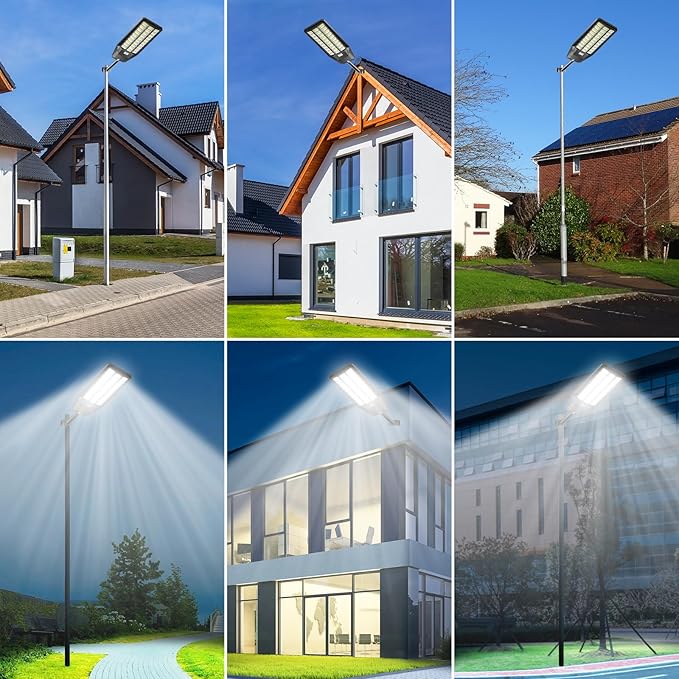 9000W Solar Street Lights Outdoor Waterproof, Commercial Grade 480000 Lumens Dusk to Dawn Solar Flood Light Motion Sensor, LED Solar Lights Outdoor with Remote Control for Parking Lot, Backyard