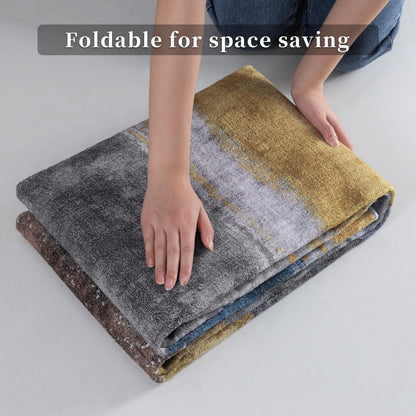 Ciicool Modern Abstract Rug for Living Room, 5'x7' Machine Washable Area Rug Non-Slip Rug, Low-Pile Contemporary Indoor Dining Floor Carpet for Bedroom Office Under Table Home Decor Yellow Blue Gray
