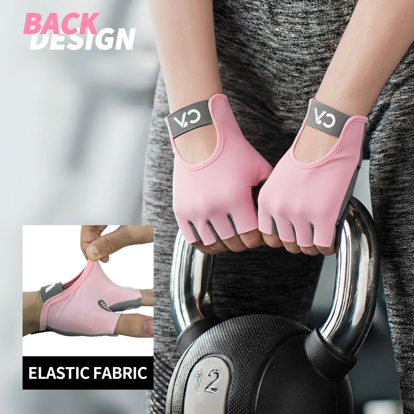 Chick-Active Workout Gloves for Women, Breathable Weight Lifting Gloves with Non-Slip Grip & Cushion Pads for Gym, Fitness Training, Exercise, Cycling (Pink)