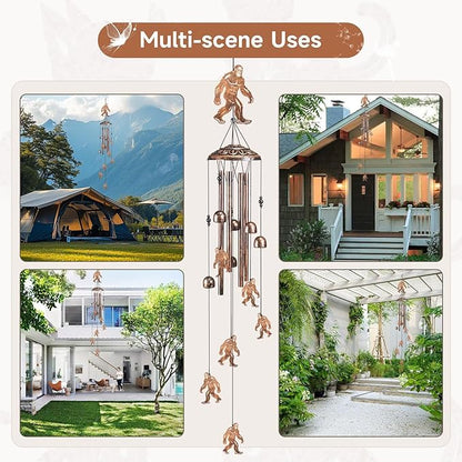 Bigfoot Wind Chimes for Outside,41" Metal Windchimes, Housewarming/Halloween/Festival/Birthday/Anniversary Bigfoots Gifts for Women/Men, Bigfoot Decor for Outside, Patio or Yard, Garden
