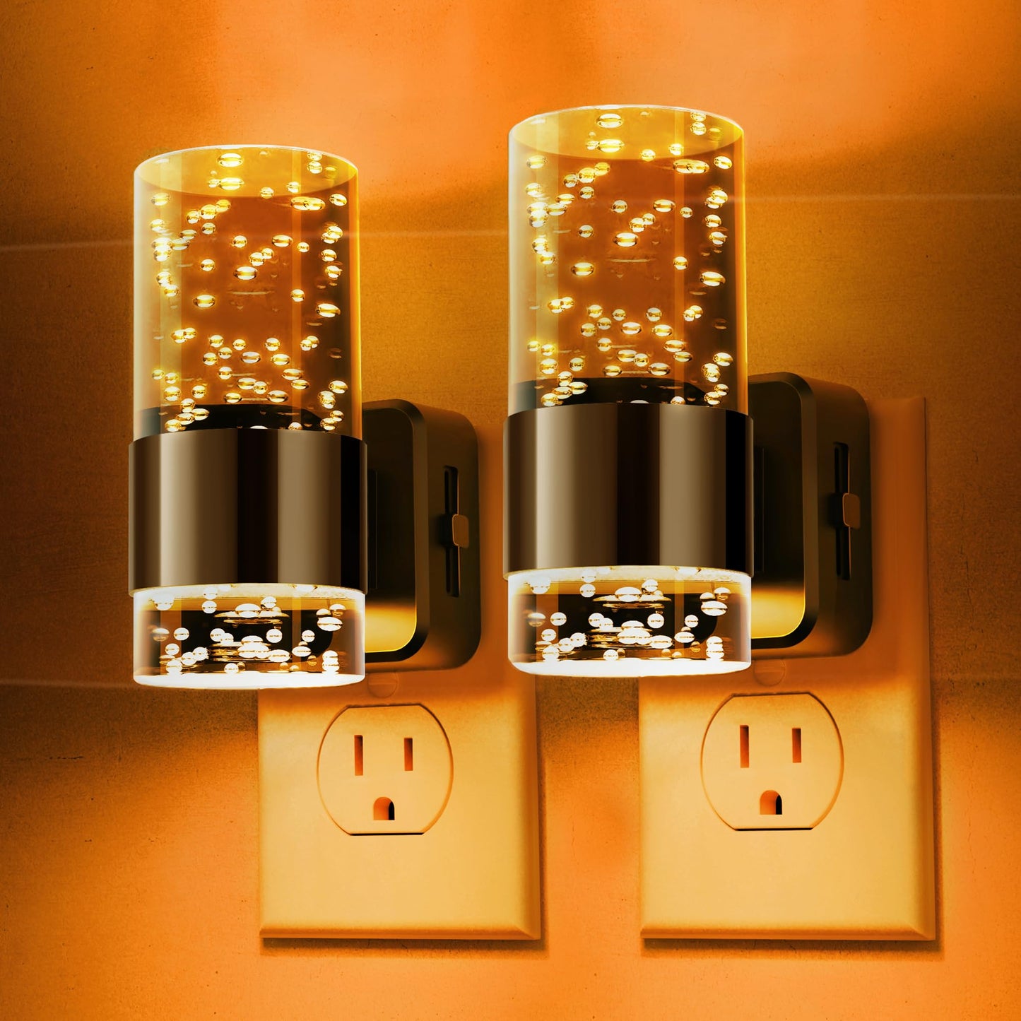 L LOHAS LED Night Light,Dimmable Night Lights Plug into Wall, 2 Pack Acrylic Nightlights with 0-100 LM Adjustable Brightness, 3000K Plug in Night Light with Dusk to Dawn Sensor, for Bathroom Hallway