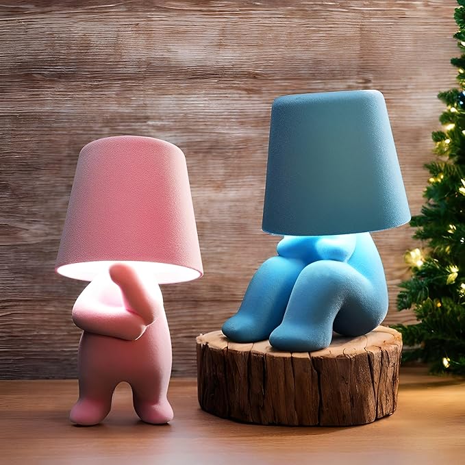 Modern Creative Design Table Lamp for Youth: Rechargeable Cute Light for Kids Child Teen -Bedside Lamps for Nightstand- Gift for Birthday Christmas Halloween Easter， 3-Color Dimmable.