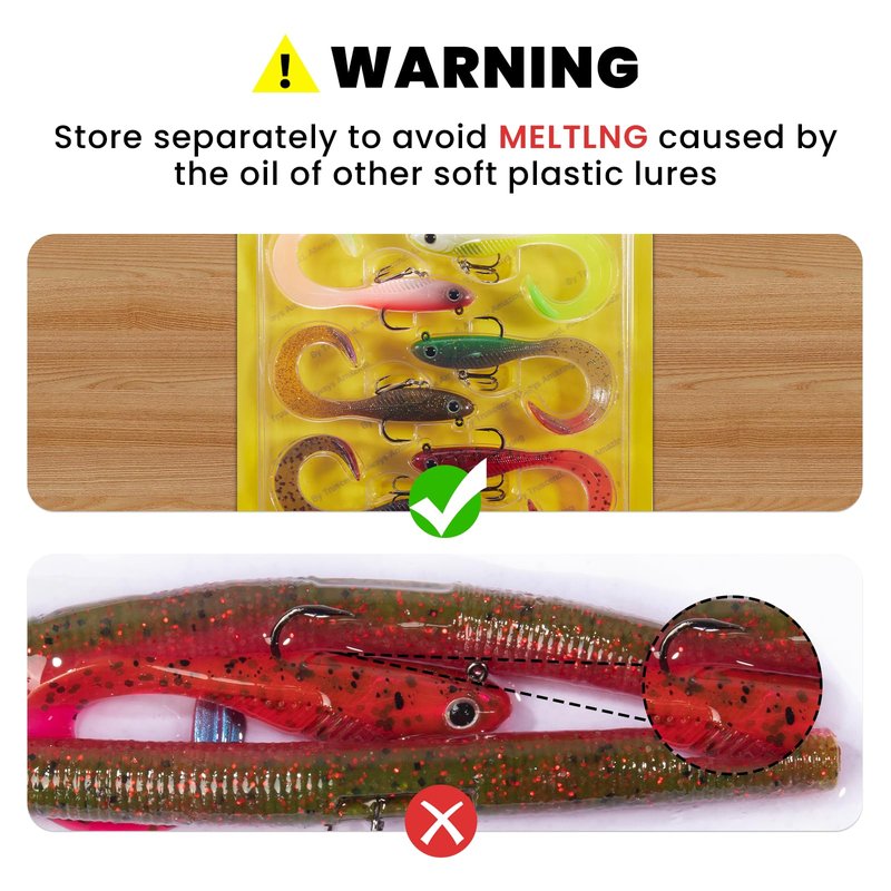 TRUSCEND Duramax Easy Catch TPE Soft Fishing Lures with BKK Hooks, Trembly Sinking and Vibrating Swim for More Bites, Pre-rigged Tear-Resistant Swimbaits for Bass, Trout, Crappie, Freshwater Saltwater