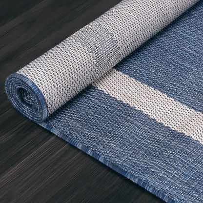 Luul Home Bordered Outdoor Rug 6x9 Washable Outside Carpet for Indoor Patio Porch Waterproof Easy Cleaning Non Shedding Area Rugs Blue 6 x 9