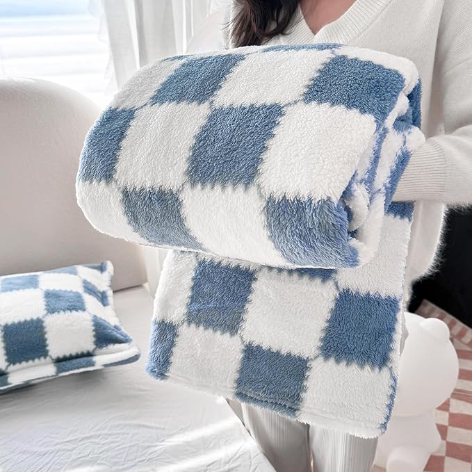 Ultra Soft Jacquard Shaggy Fleece Throw Blanket, Lightweight Warm and Plush, Cozy Couch and Travel Blanket, Multiple Colors and Sizes, Year Round Comfort