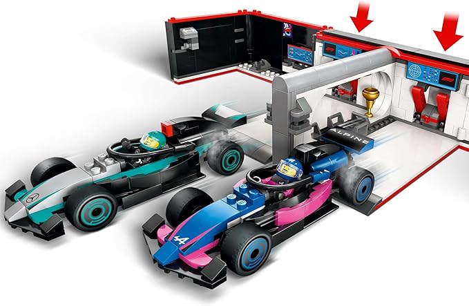 LEGO City F1(R) Mercedes-Benz AMG &amp Alpine Race Car Garage Toy Toy Birthday Present Block Boys Girls Children 7 Years 8 9 Years Old Elementary School Vehicle Car Mini Car 60444