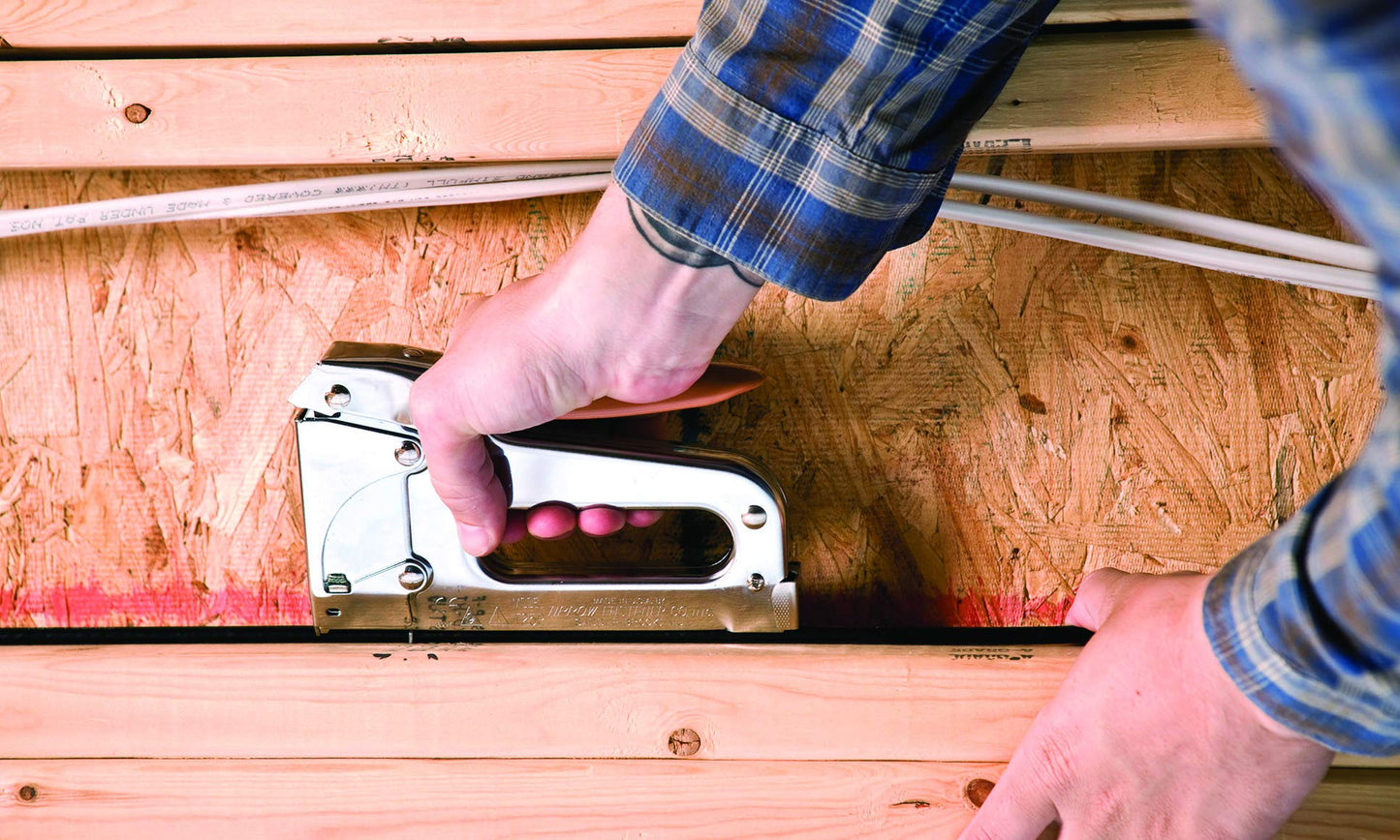 Arrow T25 Heavy Duty Staple Gun for Low Voltage Cables and Wires up to 1/4-Inch Diameter - Silver