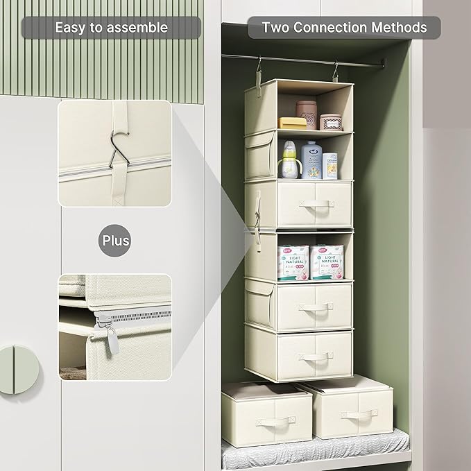 Vailando 6-Shelf Hanging Closet Organizer