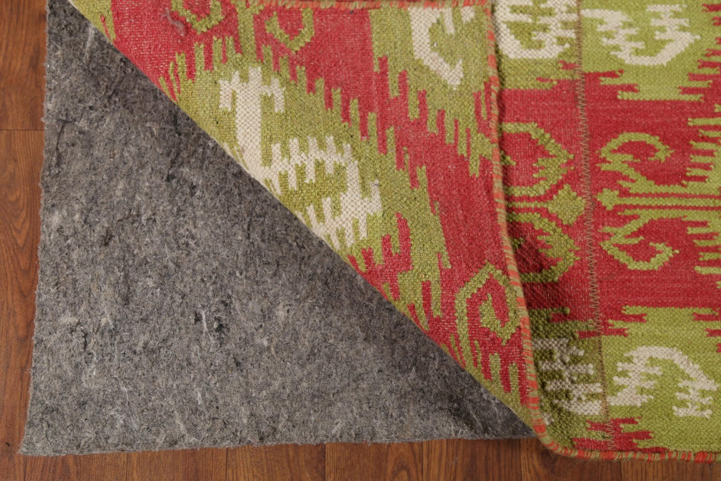 Rug Source Southwestern Style Collection 8x11 Kilim Area Rug, Flatweave/Hand-Woven Pink Geometric/All-Over Rug, Oriental Wool Carpet for Bedroom, Living Room, and Dining Room