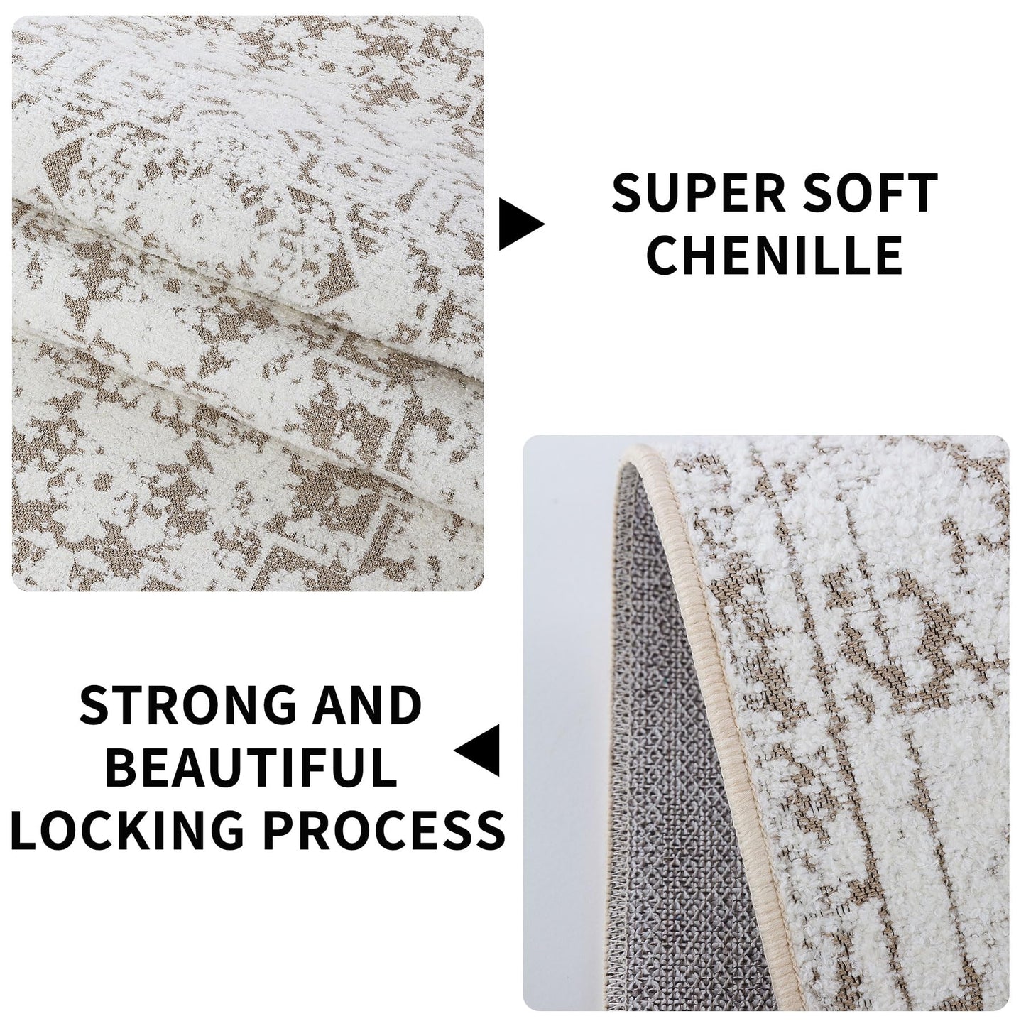 MATKIK Vintage Runner Rug Non Slip for Hallway Bathroom Kitchen 2x6 ft, Ultra Soft Boho Carpet Runner with Low Pile Design Machine Washable Runner Rugs for Entryway Laundry Living Room (Khaki, 2'x6')