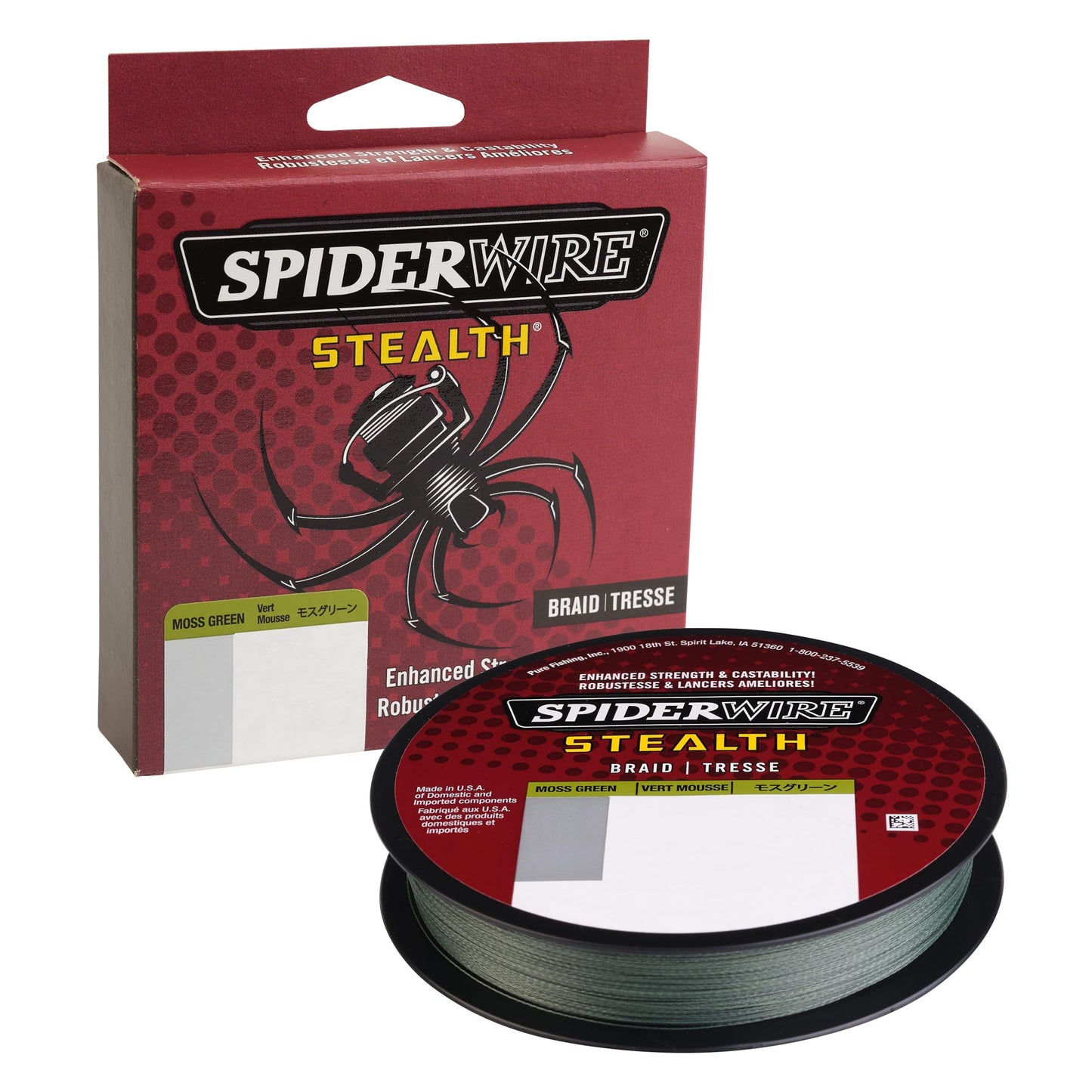 SpiderWire Stealth® Superline, Moss Green, 100lb | 45.3kg, 200yd | 182m Braided Fishing Line, Suitable for Freshwater and Saltwater Environments