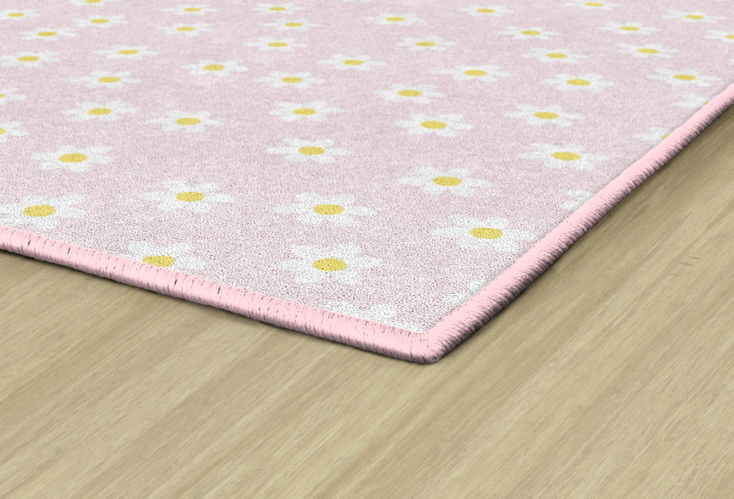 Flagship Carpets Pretty in Pastel All Over Daisies Educational Area Rug for Kids Room, Children's Classroom Rug for Teaching and Playroom, 5' X 7'6" - Pink