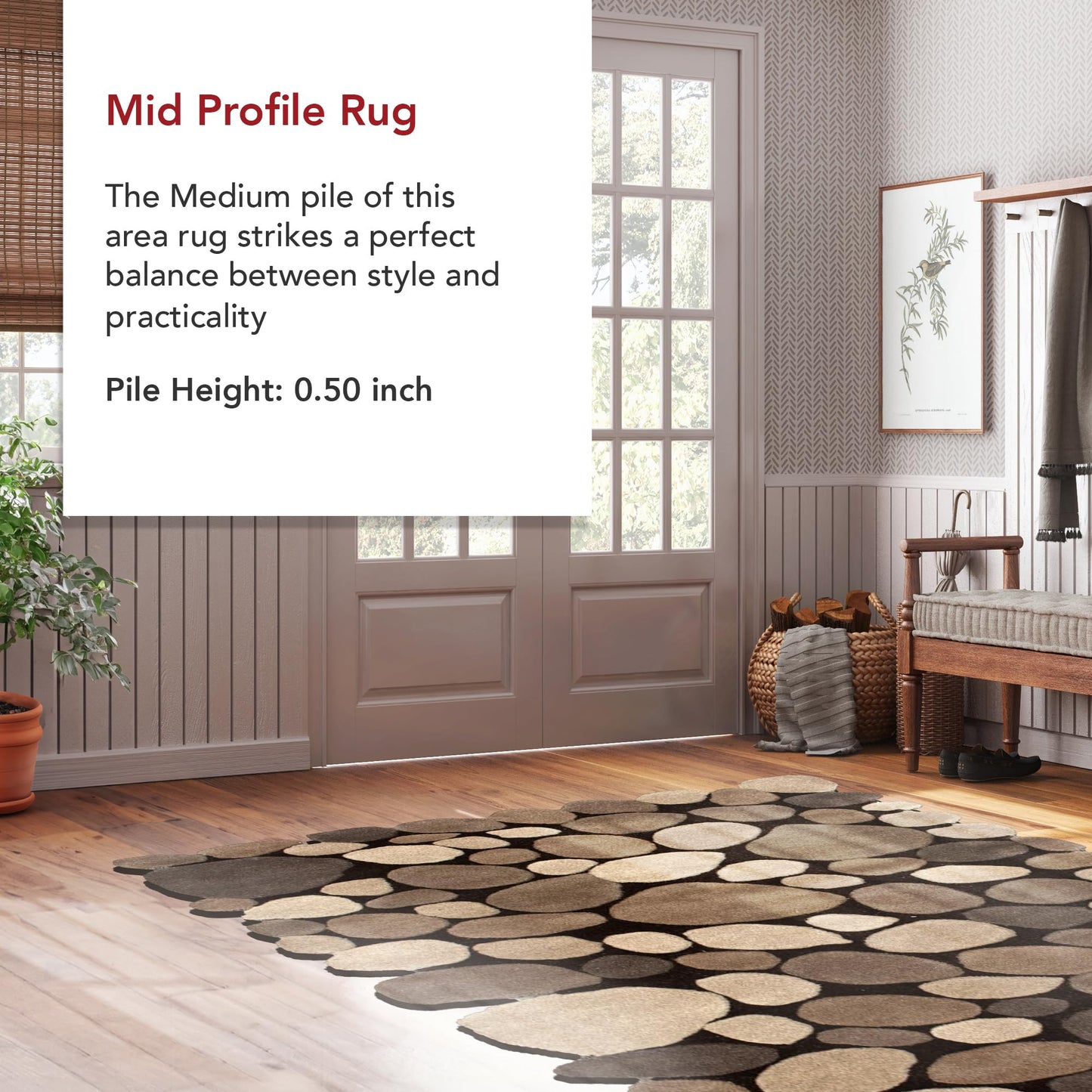 Nuloom Pebbles Natural/Beige, 2'6" x 6', Handmade, Polka Dot, Wool, Soft and Cozy, High Traffic, Stain Resistant, Easy Clean, Durable Runner for Bedroom, Living Room, Dining, Den, Foyer, Entryway