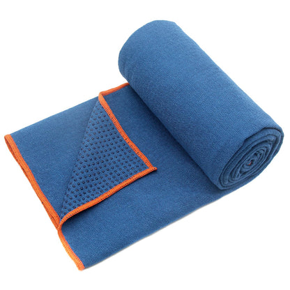Eunzel Hot Yoga Towel - Microfiber Non Slip Yoga Mat Towel with Grip Dot Sweat Absorbent Towel for Hot Yoga, Pilates and Fitness 72" x 24", Dark Cyan/Orange