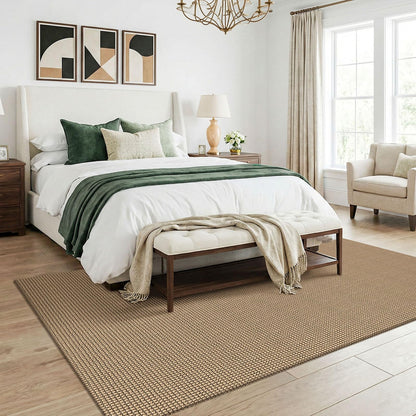 KOZYFLY Washable Area Rug 5x7 ft Rubber Backed Non Slip Rugs for Living Room Braided Cotton Bedroom Rug Woven Office Rugs Indoor Floor Carpets for Dining Bedroom Living Room, Orange Beige/Tan/Brown