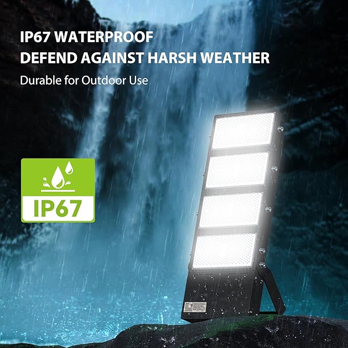 STASUN 1200W LED Stadium Lights Outdoor – Ultra Series High Power, ETL Certified, 180000LM, 5000K Daylight, 30° Beam, 100-277V, IP67 Waterproof Flood Lights for Arena, Sports Field, Parking Lot